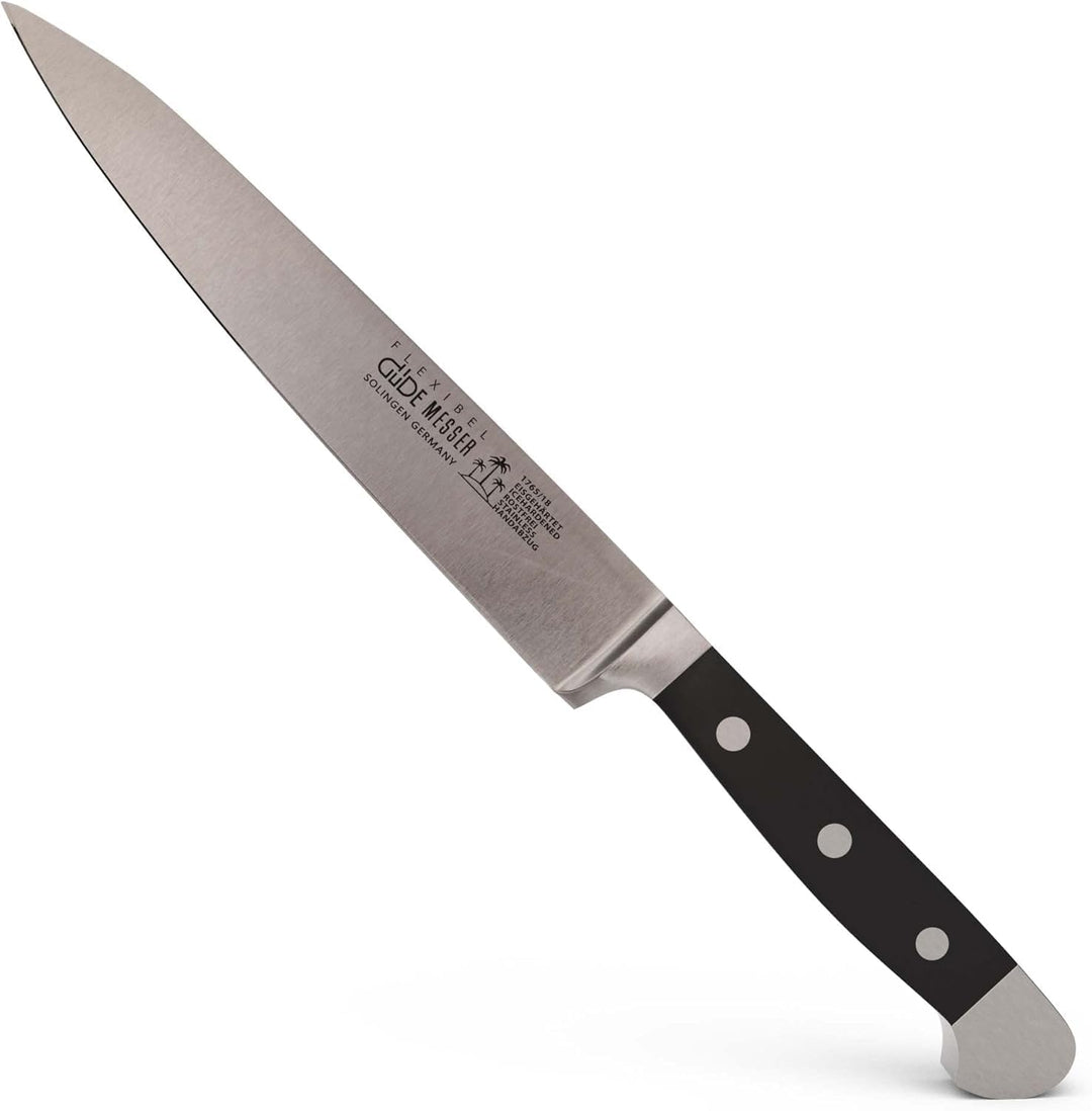 Güde Alpha Filiermesser Flex, flexible Klinge, handgeschmiedet aus Solingen, Hostaform-Griff, 18 cm