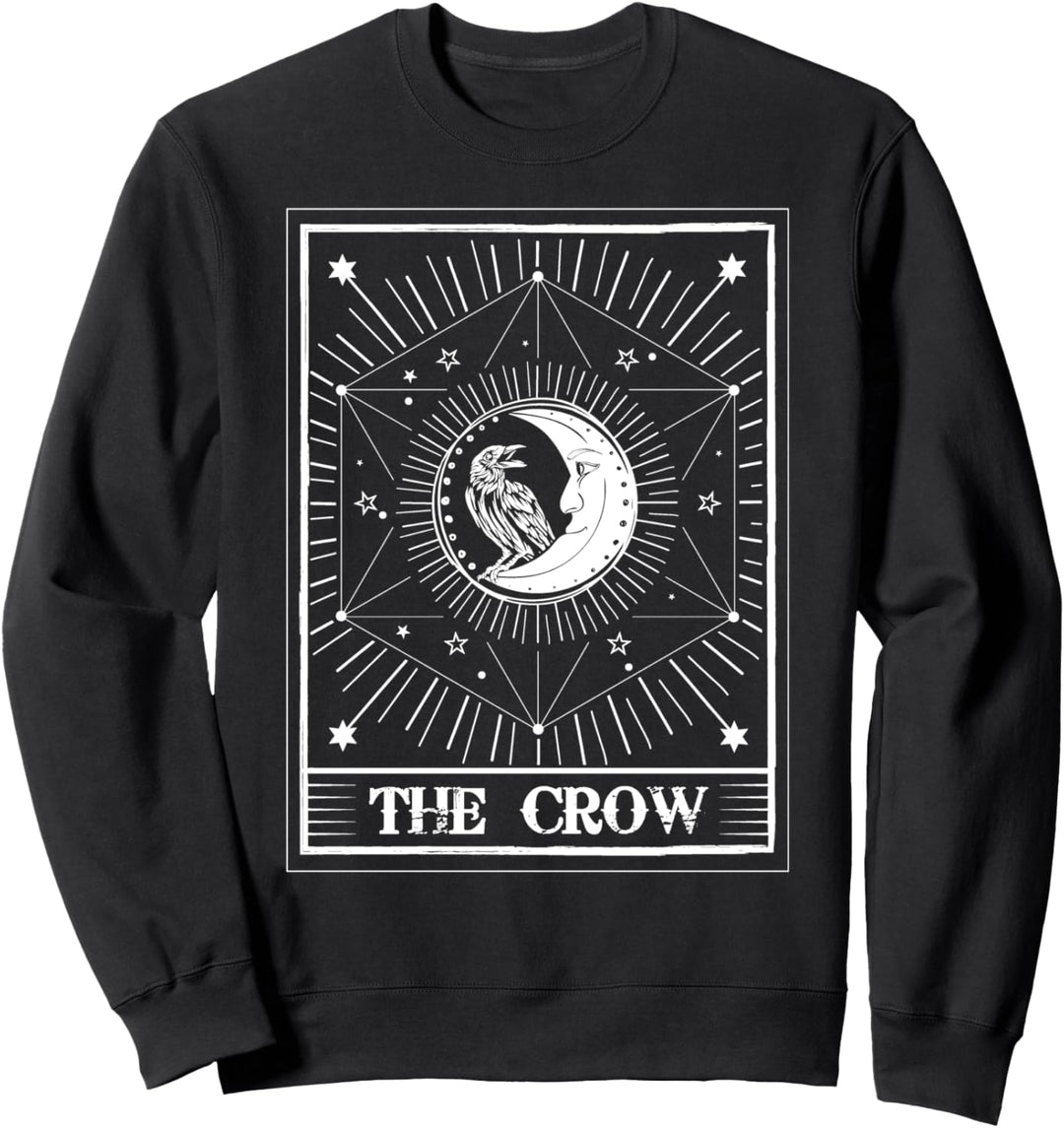 Tarot Card Schwarzer Rabe Okkult Halbmond Krähe Tarotkarte Sweatshirt