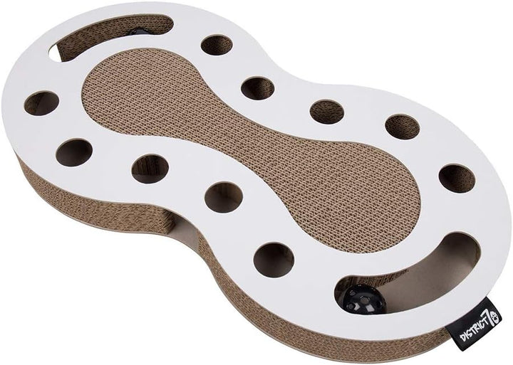 District 70 Snake - Interaktives Katzenspielzeug für Katzen aus Wellpappe inkl. Kugelbahn - 54 x 28