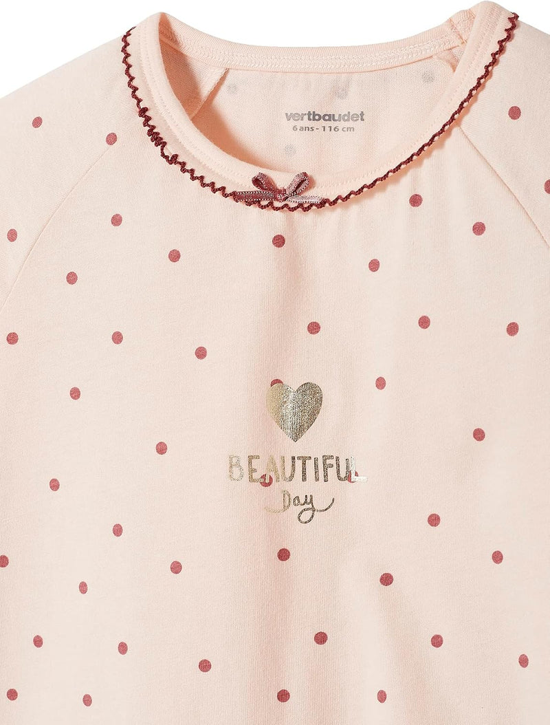 Vertbaudet VERTBAUDET2er-Pack Mädchen Nachthemden mit Leggings, Blumen Pack Rosa/Blau 2 Jahre, Pack