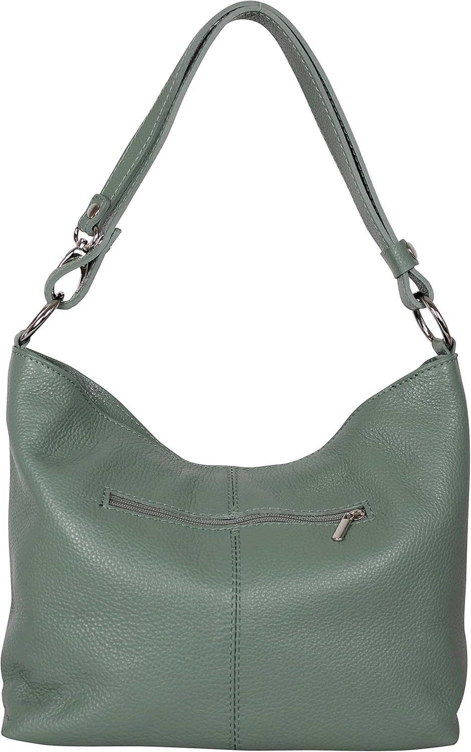 AMBRA Moda Damen Leder Handtasche Schultertasche Umhängetasche Hobo bag GL005 Apfelgrün, Apfelgrün