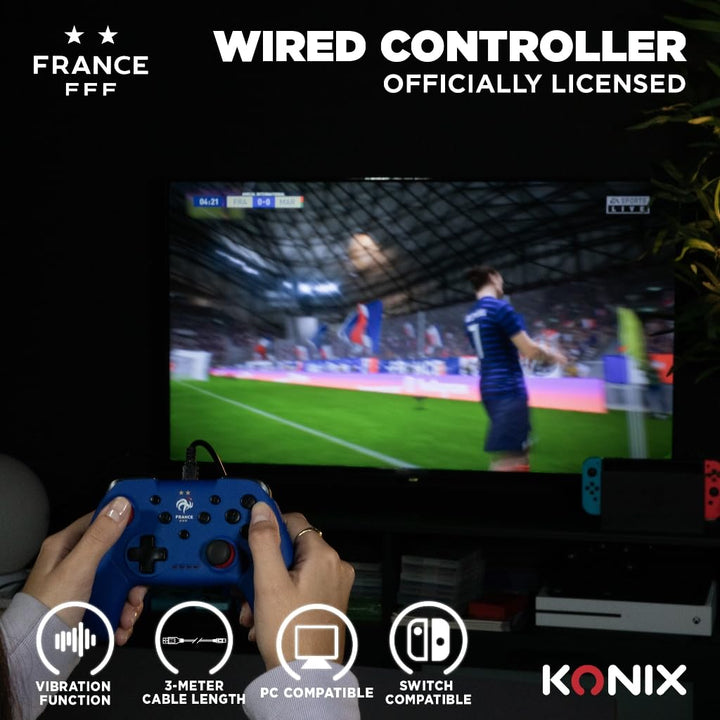 Konix FFF Kabelgebundener Controller für Nintendo Switch, Switch OLED und PC - Vibrationsfunktion -