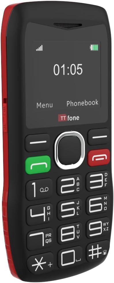 TTfone Seniorenfreundliches Mobiltelefon mit grossen Tasten und Notfallknopf, TT880 (mit Netzladeger