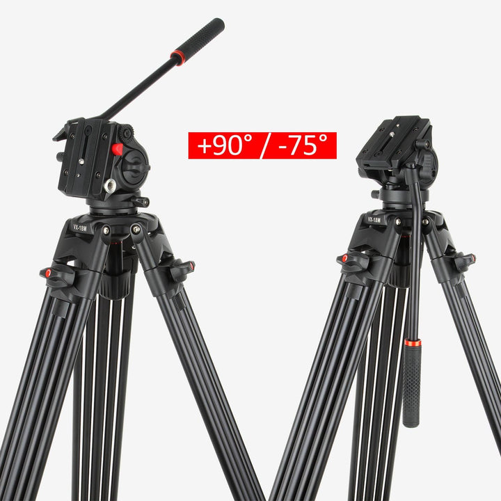 VILTROX VX-18M 188cm / 74 Zoll Panorama Kamera Dreibein Stative mit Fluid Drag Kopf für DSLR Kamera