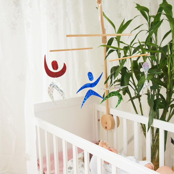 Purgano Bunte Tänzer Mobile, Montessori-Mobile, Babyspielzeug, Wickelspielzeug, Visuelle Verfolgung,