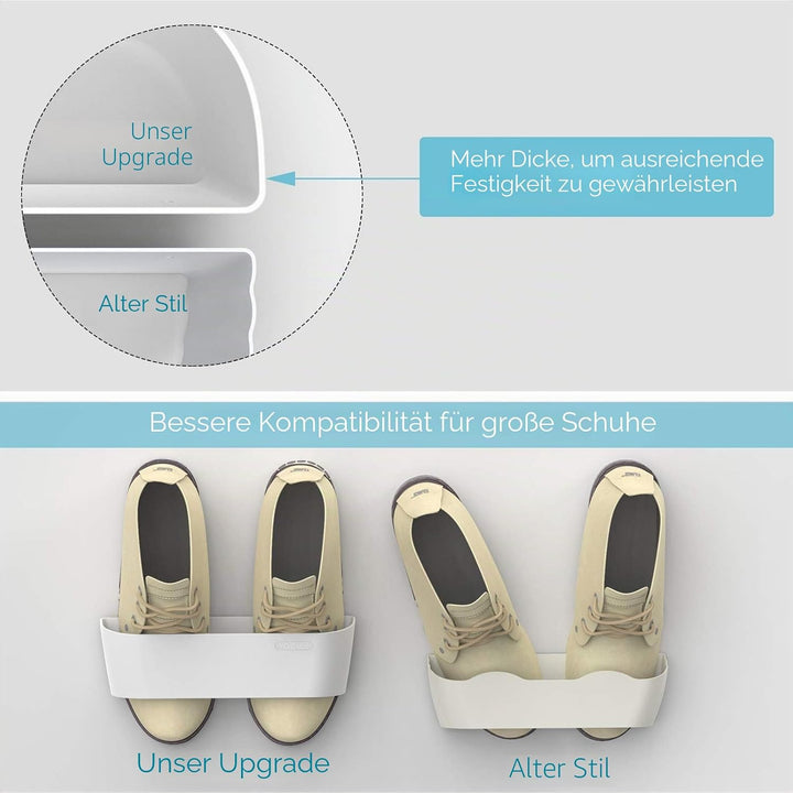 Yocice Wandmontiertes Schuhregal, 6 Stück, mit Klebestreifen zum Aufhängen, Kunststoff-Schuhhalter,