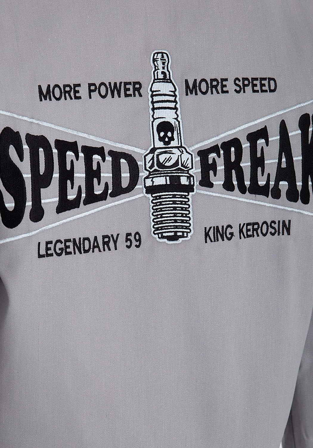 King Kerosin Worker-Jacke mit Rückenstickerei Speed Freak Herren Langarm Blousonjacke casual regular