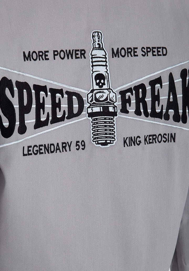 King Kerosin Worker-Jacke mit Rückenstickerei Speed Freak Herren Langarm Blousonjacke casual regular