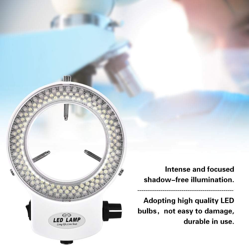 Dpofirs 140PCS LED-Ringlichtlampe für Stereomikroskop, Mikroskopkamera 144 LED-Perlen Lichtquellenhe