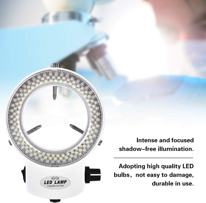 Dpofirs 140PCS LED-Ringlichtlampe für Stereomikroskop, Mikroskopkamera 144 LED-Perlen Lichtquellenhe