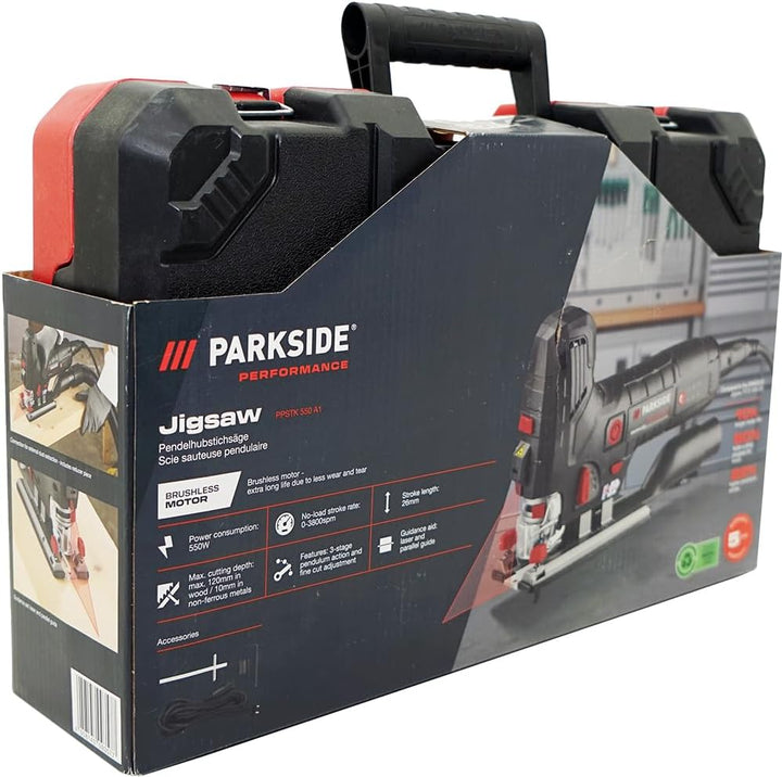 HEADNMORE® Bundle - PARKSIDE PERFORMANCE® Pendelhubstichsäge PPSTK 550 elektrisch +Schlüsselanhänger