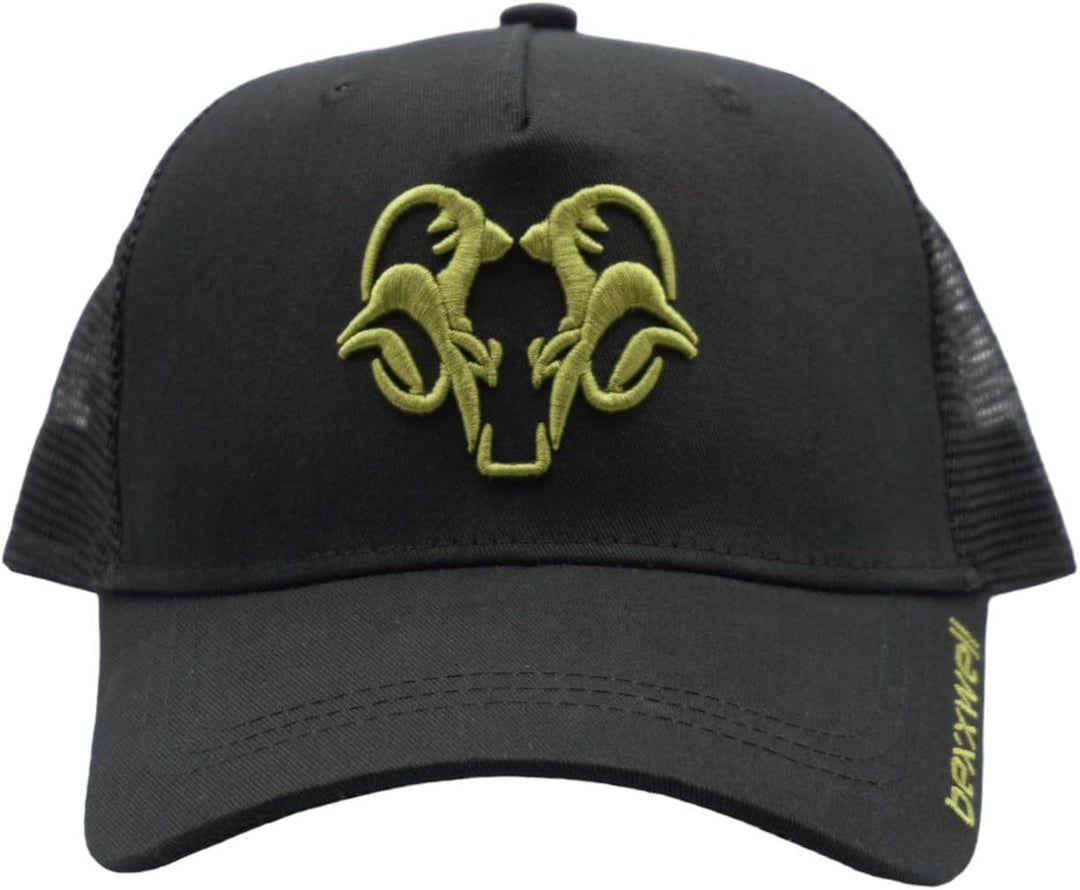 Bexxwell Trucker Cap schwarz/olivgrün mit 3D Logo-Stickerei (optimale Passform, Kappe, Black, Green,