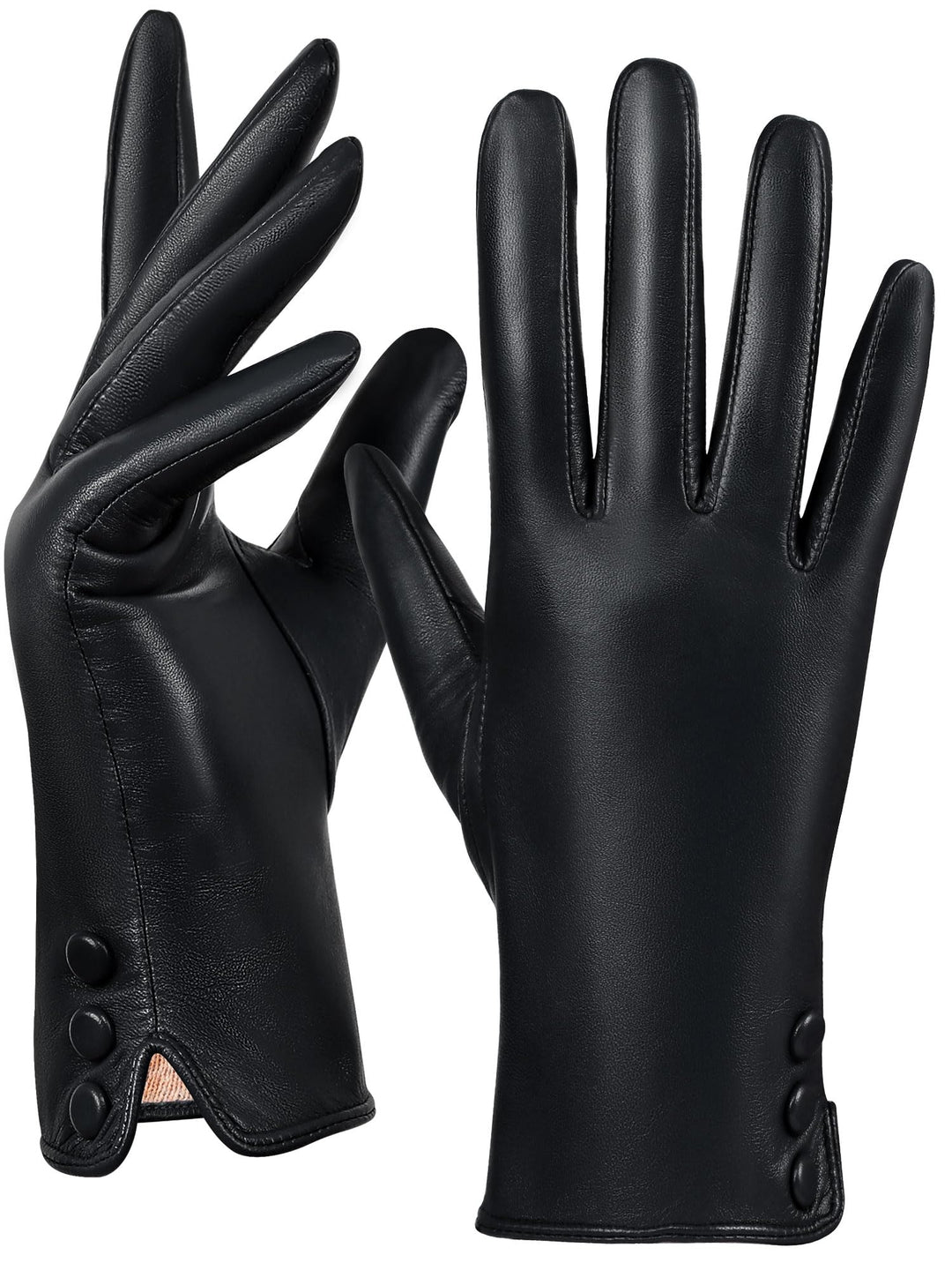 GSG SINCE 1998 Lederhandschuhe Damen Gefüttert aus Chromfreiem Echtleder – Wollfutter/Fleecefutter S