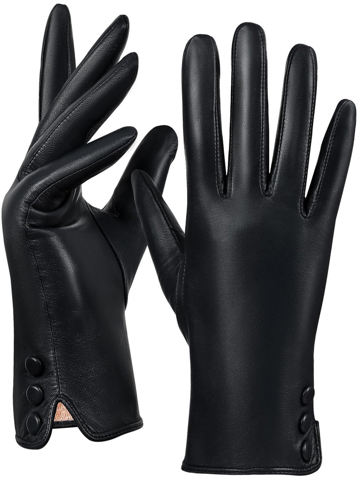 GSG SINCE 1998 Lederhandschuhe Damen Gefüttert aus Chromfreiem Echtleder – Wollfutter/Fleecefutter S
