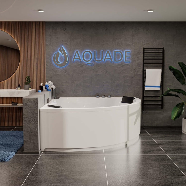 AQUADE Acryl Eckbadewanne 150x150 Modell: Koblenz - Weiss Badewanne Komplettset 150x150 - Badewanne