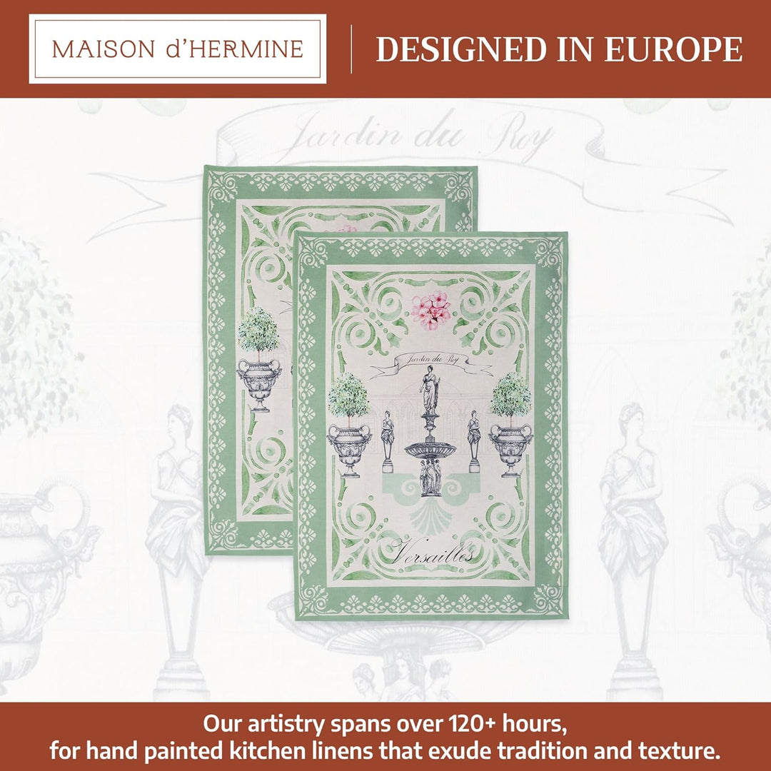 Maison d' Hermine Jardin Du Roy 100% Baumwolle Set von 2 Multi-Purpose Küchenhandtuch | Bar Handtüch