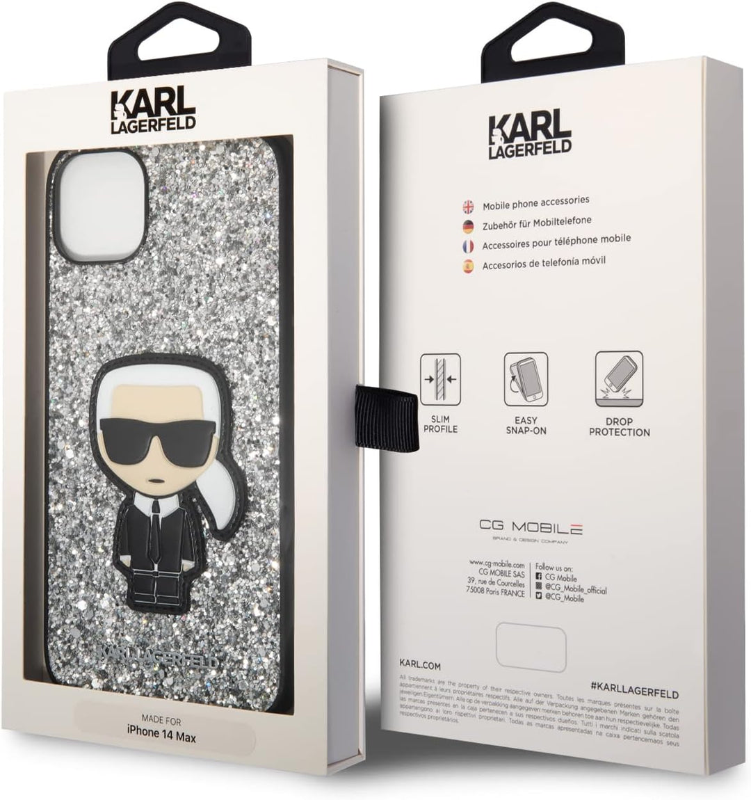 KARL LAGERFELD KLHCP14MGFKPG Hülle für iPhone 14 Plus 6,7" hardcase Silber/Silve