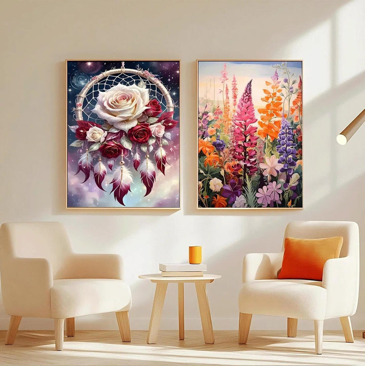 JATOK 3 Stück Malen Nach Zahlen Erwachsene, DIY Blumen Gemälde für Anfänger, Handgemalt Ölgemälde Le