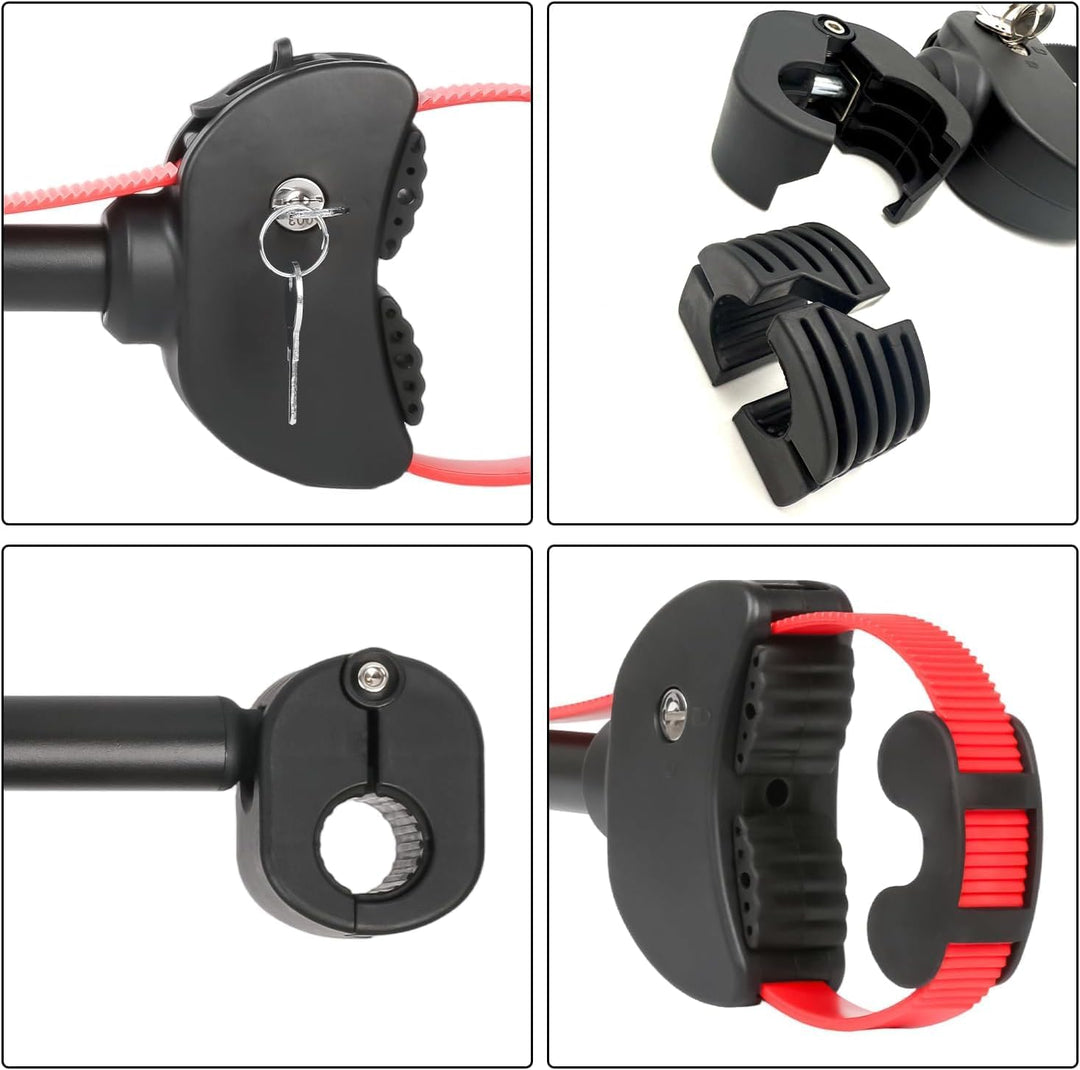 TEOV 2 Stück Rahmenhalter für Fahrradträger Länge 12CM+42CM, Verstellbarer Strap-Rahmenhalter für E-