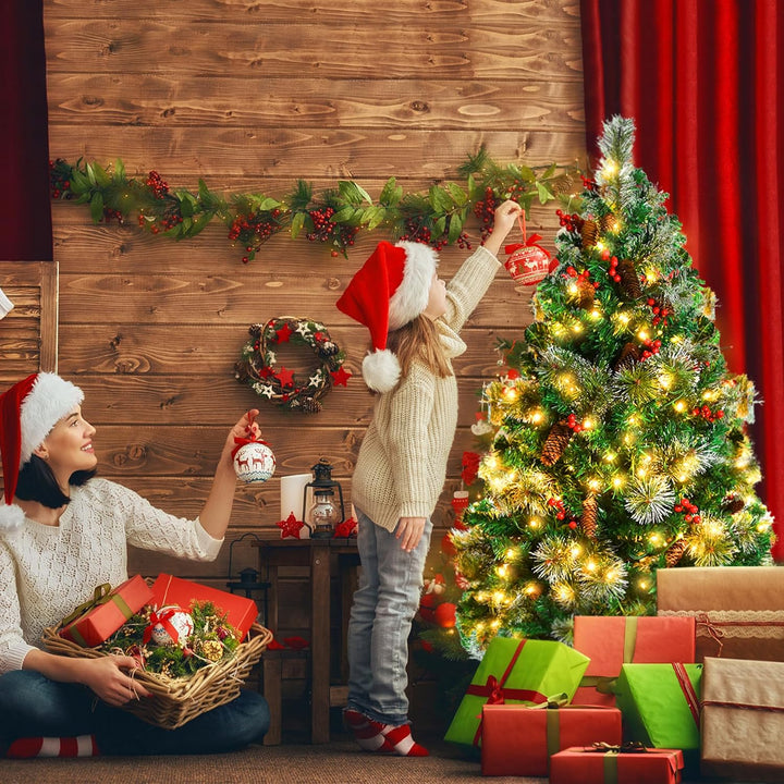 Aufun Künstlicher Weihnachtsbaum Tannenbaum mit Beleuchtung 260 LED warm-weiss inkl. Metallständer 4