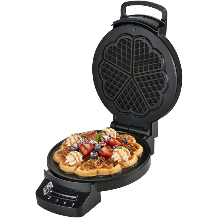 HWF-F1200BK Waffle Iron – 1200W Power, Non-Stick Coating, Adjustable Thermostat, Vertical Storage, W