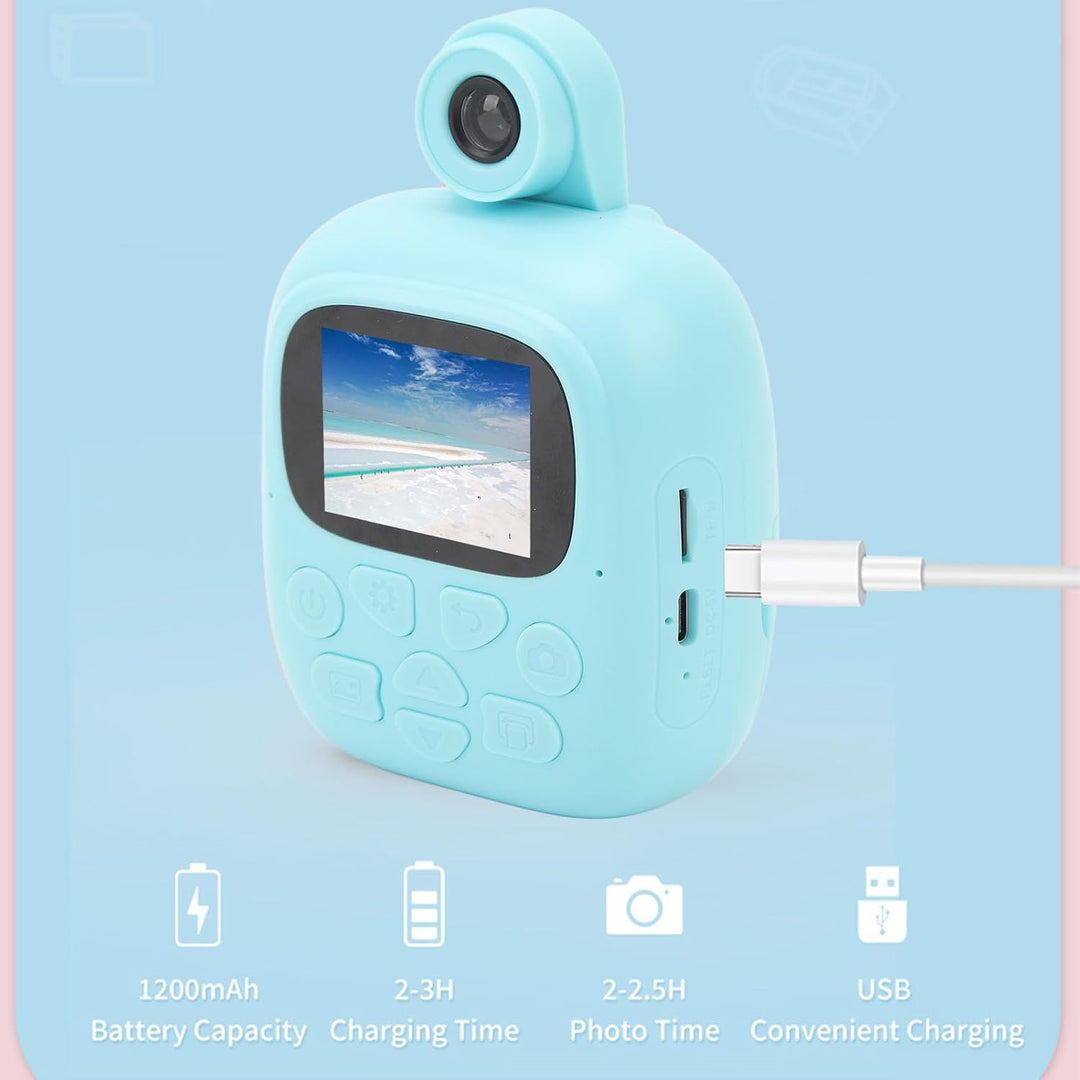 Sofortbildkamera für Kinder, Digitalkamera für Kinder, 1080P 44 MP Videokamera, Tragbarer Thermodruc