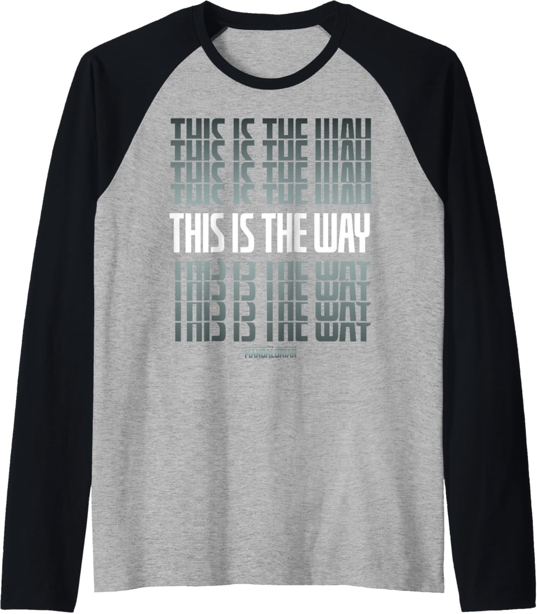 Star Wars Mandalorian Stacked This Is The Way Grey & White Raglan