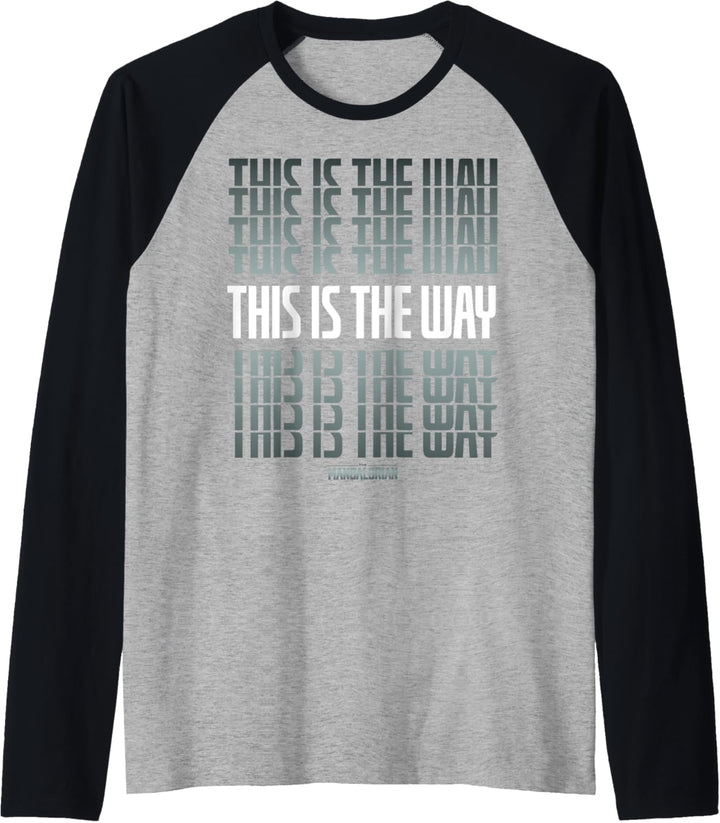 Star Wars Mandalorian Stacked This Is The Way Grey & White Raglan
