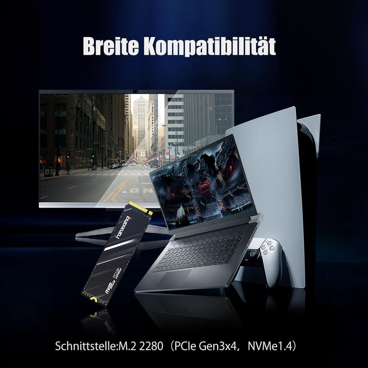 fanxiang NVMe M.2 SSD, 512GB, PCIe 3x4 Gaming Solid State Laufwerk, 3200MB/s Lesen, 1300 MB/s Schrei