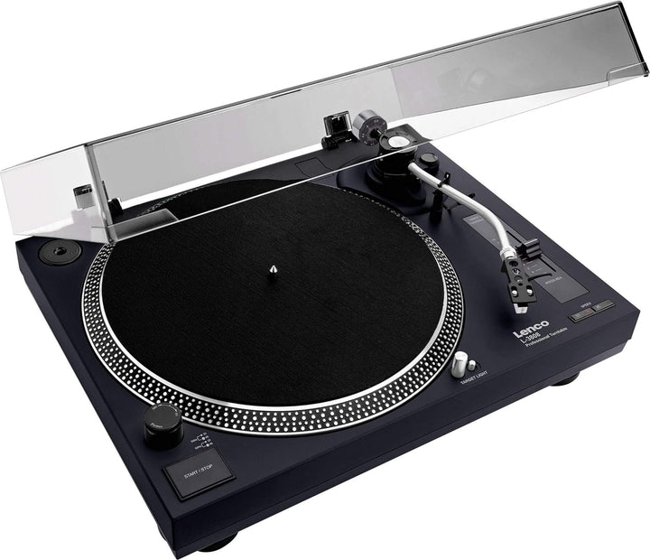 Lenco Plattenspieler (Black L-3808) Direkter Antrieb mit USB-Vorverstärker-Ausgang