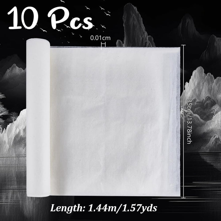 NBEADS 10 Stück Maulbeerpapier, 144x38cm Kalligraphie Papier Natürliches Decoupage Seidenpapier Natu