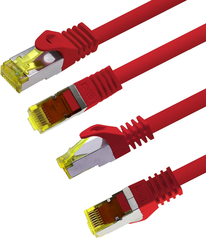 Cat.7 Netzwerkkabel 10m Rot 10 Stück Cat7 Ethernetkabel Netzwerk LAN Kabel Rohkabel 10 Gb s SFTP PIM