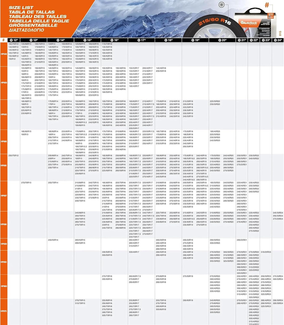 AutoSock AS_HP_697E Anfahrhilfe Grösse HP 697