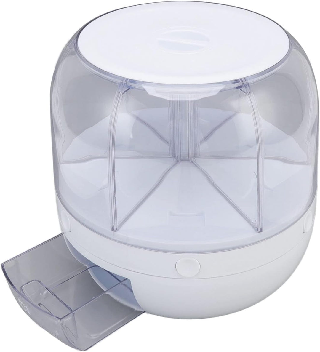 Reis- und Getreidebehälter, 6 Fächer, 360° Drehbarer Getreidespeicher, Lebensmittelspender mit Decke
