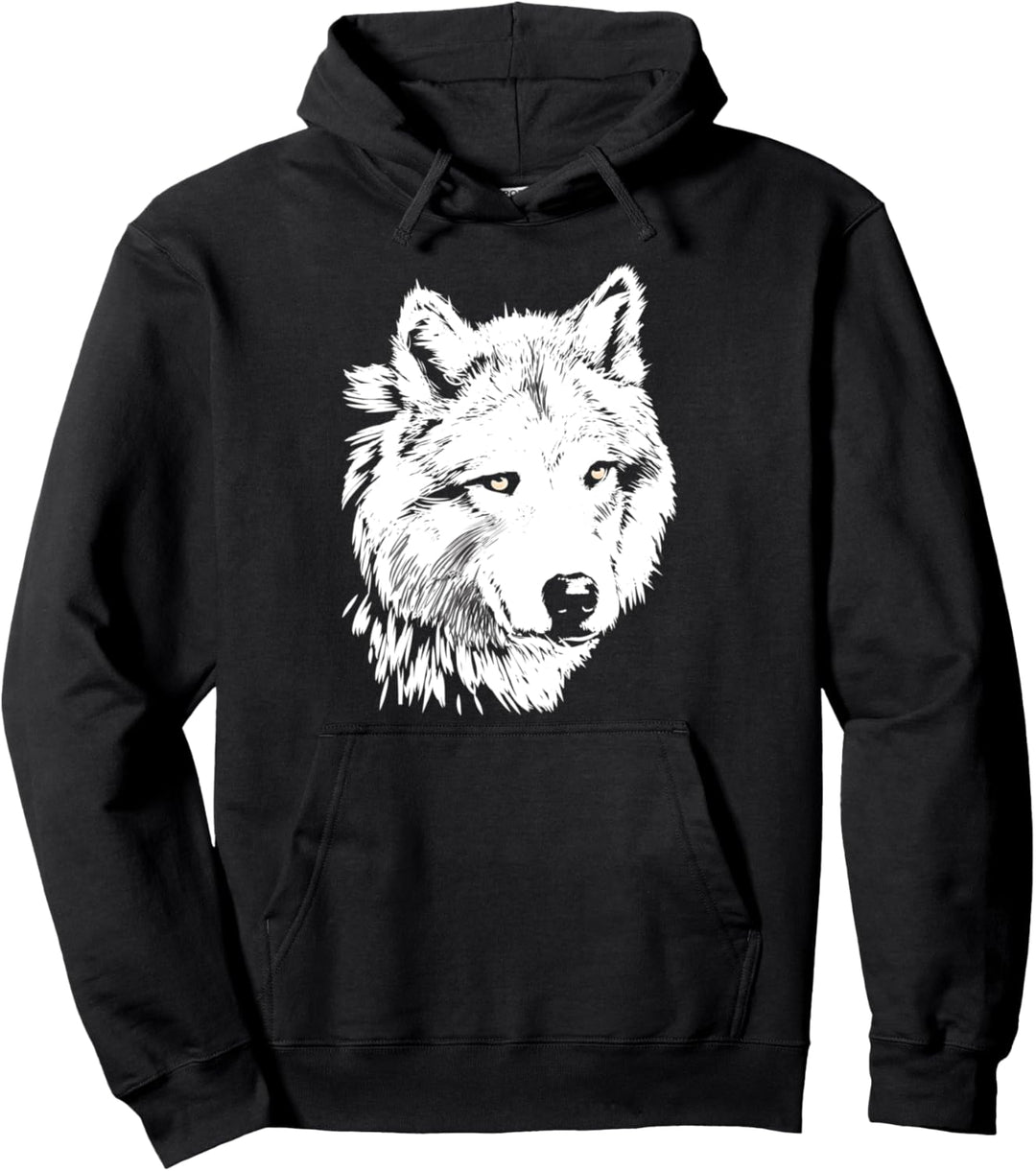 Süsser Wolf handgezeichnete Skizze künstlerisch Pullover Hoodie