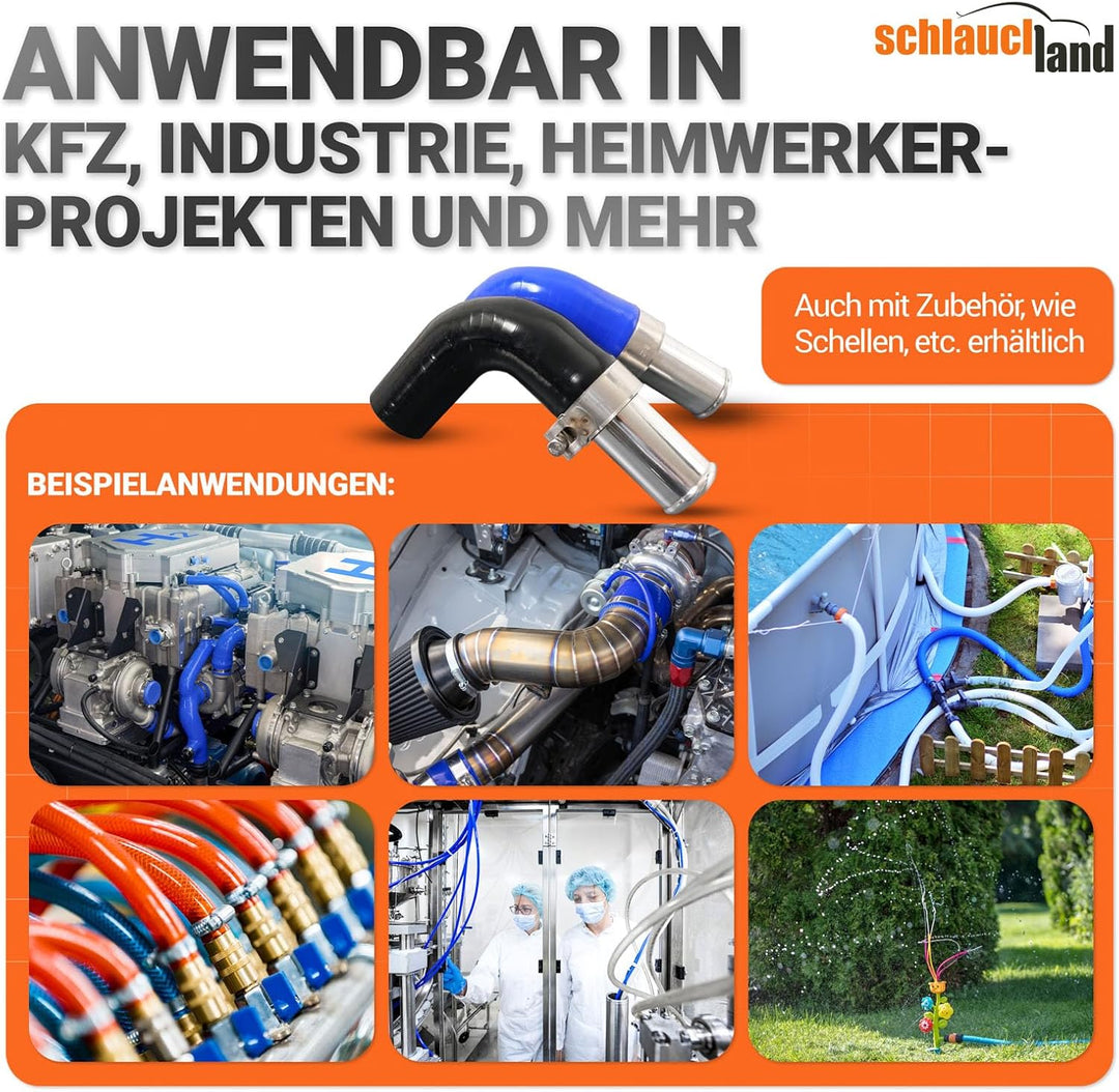 Silikon-Bogen 180° Grad ID-Ø 60mm schwarz 200°C | AUSWAHL | Silikon-Schlauch Hochtemperatur Ladeluft