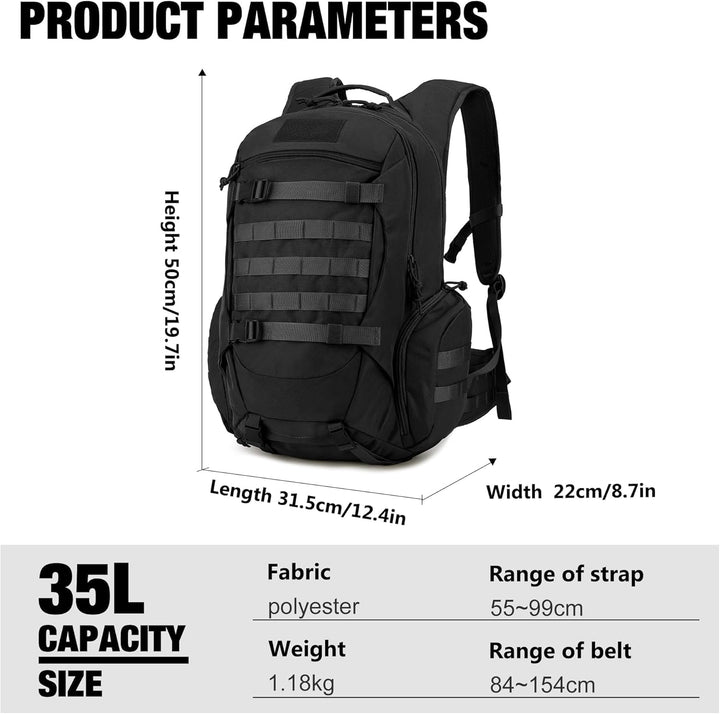 Mardingtop 35L Rucksack Herren Taktischer Wanderrucksacke Outdoor Survival Ausrüstung Trekkingrucksa