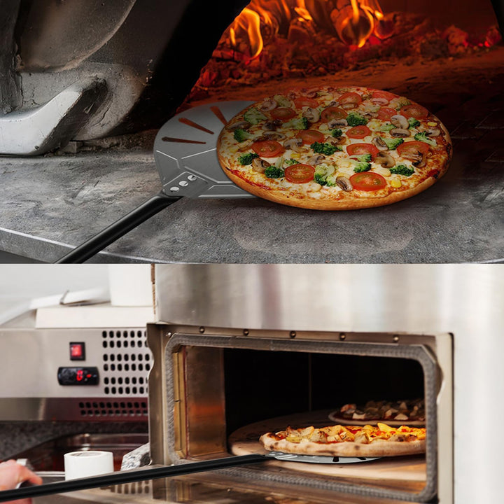 G.a HOMEFAVOR Perforiert Pizzaschaufel Pizzaschieber aus Hart Eloxiertes Aluminium, Professionelles