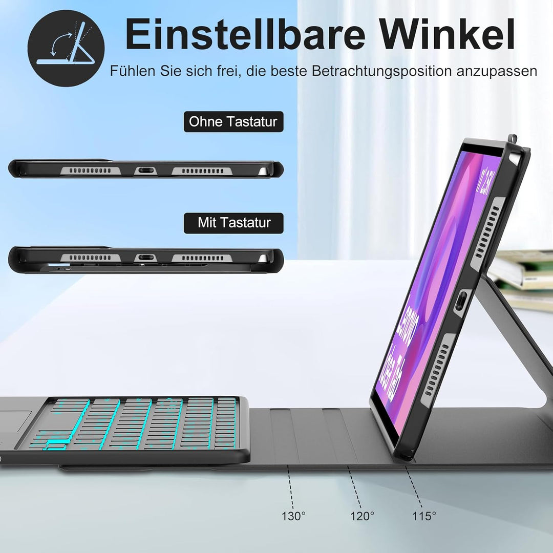 Tastatur Hülle für Lenovo Idea Tab 11 Zoll 2025/K11 Gen 2, Mit kabelloser Bluetooth-Tastatur mit bel