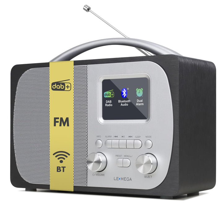 LEMEGA DR5 Tragbares DAB/DAB+ Digitalradio,Radio Holz mit Bluetooth,UKW-Radio für die Küche oder das