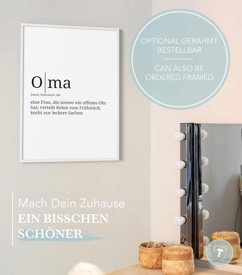 Papierschmiede® Definition: Oma, DIN A1 (59x84 cm), XXL Poster für Wohnzimmer, Schlafzimmer, Küche,