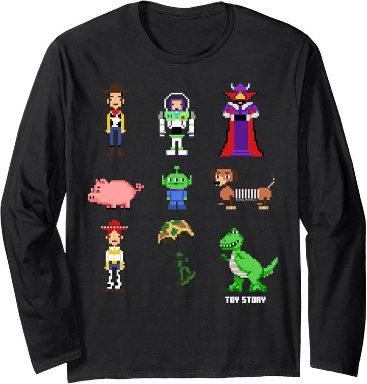 Disney Pixar Toy Story Pixel Group Shot Poster Langarmshirt