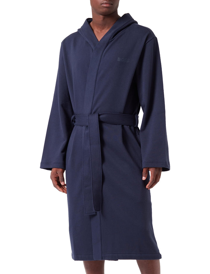 BOSS Herren Morgenmantel Loungewear Homewear French Terry Robe S -402 dark blue, S -402 dark blue