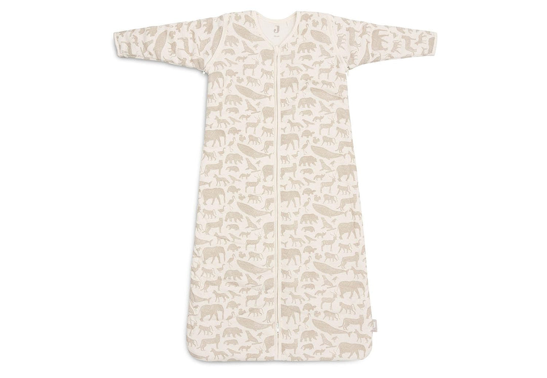 Jollein Baby Boys, Baby Girls, Unisex Baby abnehmbare Ärmel 90cm Schlafsack, Nougat, Animals