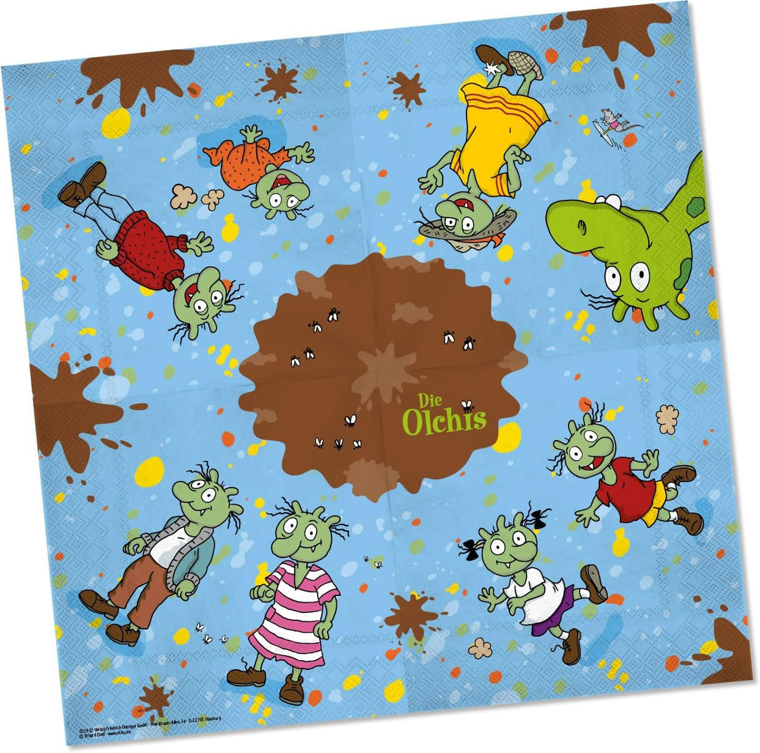 37-TLG. Party-Set * DIE OLCHIS * mit Teller, Becher, Servietten und Deko für Kindergeburtstag und Mo
