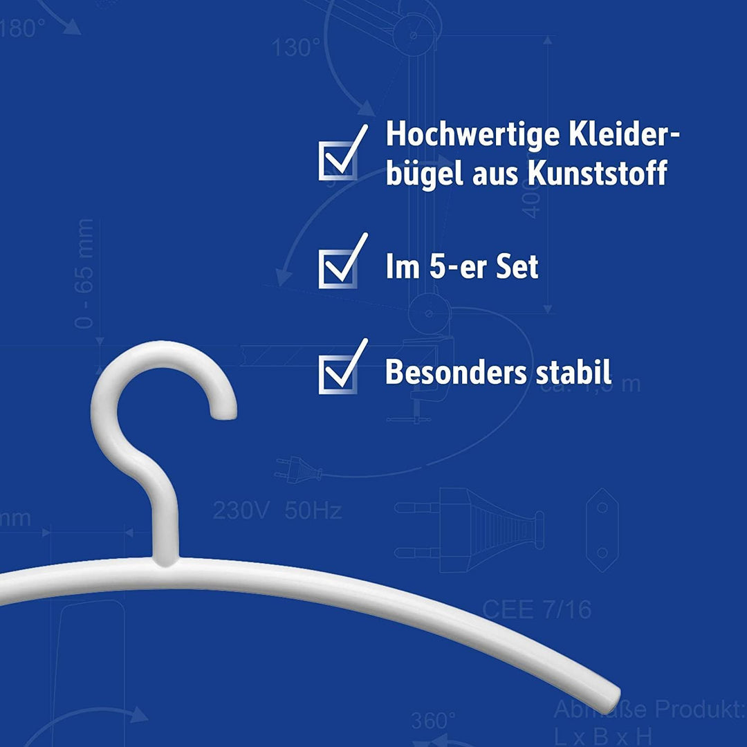 MAUL Kleiderbügel aus Kunststoff – moderne Kunststoff Kleiderbügel in edlem Design – stabile und bel
