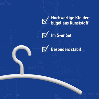 MAUL Kleiderbügel aus Kunststoff – moderne Kunststoff Kleiderbügel in edlem Design – stabile und bel