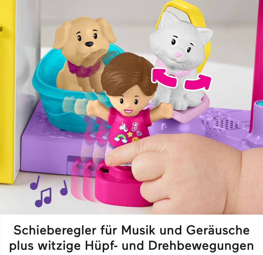 Little People Barbie-Spielset für Kleinkinder mit Musik und Geräuschen, 2 Ebenen und 4 Teilen, Tiers
