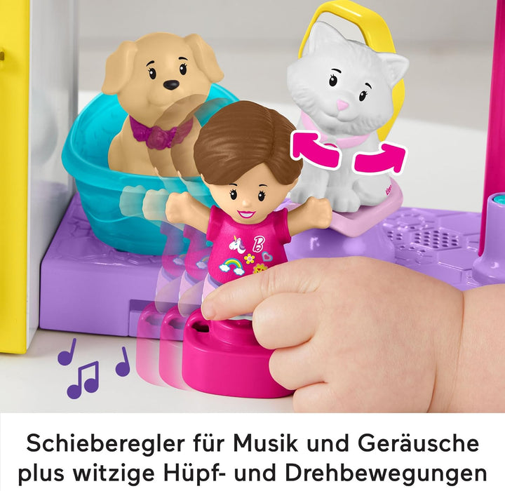 Little People Barbie-Spielset für Kleinkinder mit Musik und Geräuschen, 2 Ebenen und 4 Teilen, Tiers