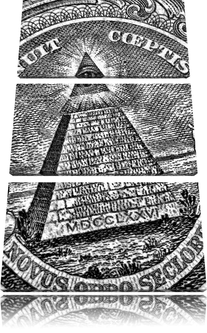 Pixxprint Illuminaten-Pyramide als Leinwandbild/Grösse: 3 Teilig (120x80) cm/Wandbild/Kunstdruck/fer